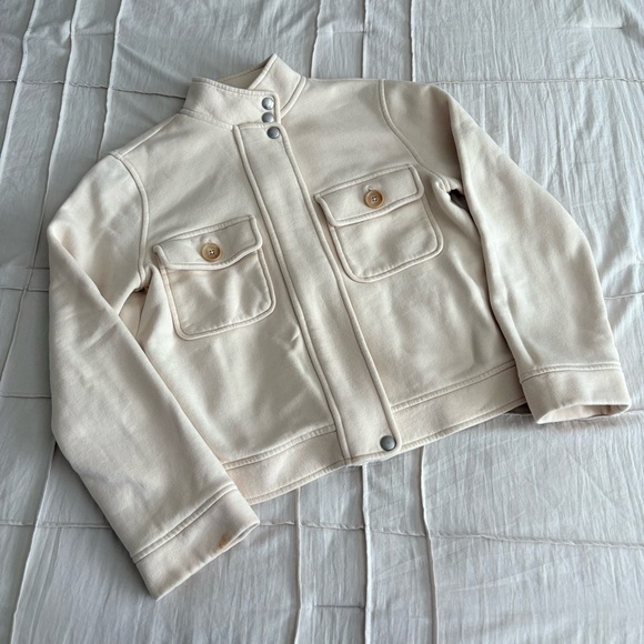 Banana Republic Cropped Fleece Shacket Jacket Sz S - Picture 2 of 4